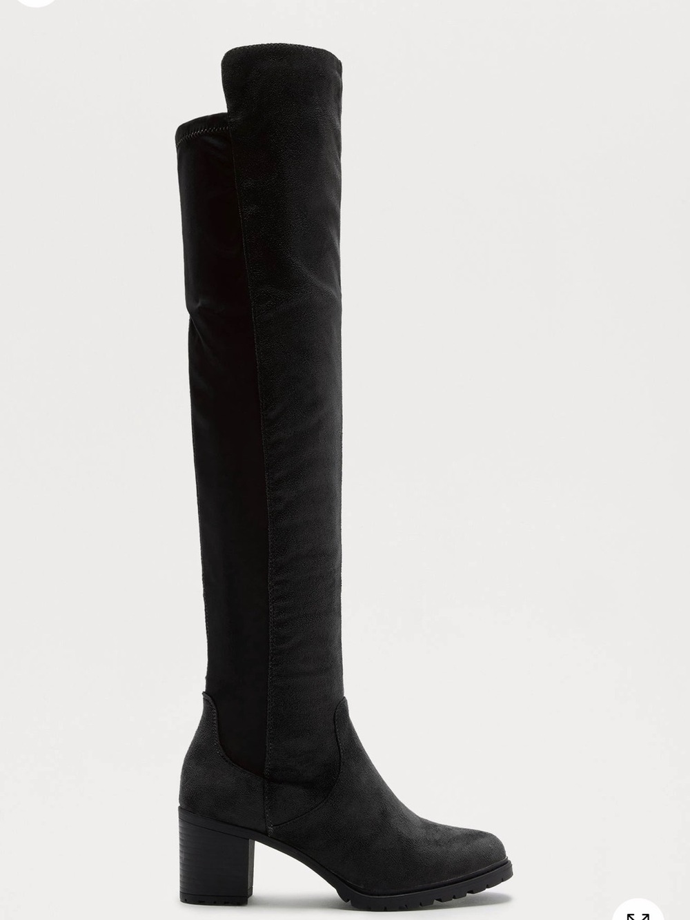 Fashion Nova Black Over-the-Knee Block Heel Boots